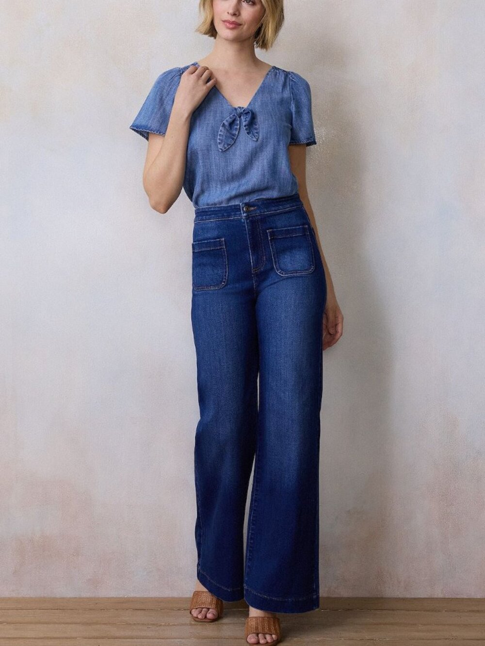Lauren Conrad Super High Rise Wide Leg Jeans 16